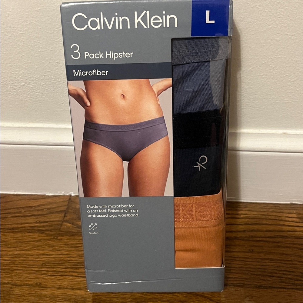NWT Calvin Klein 3 Pack Hipster Underwear Size L